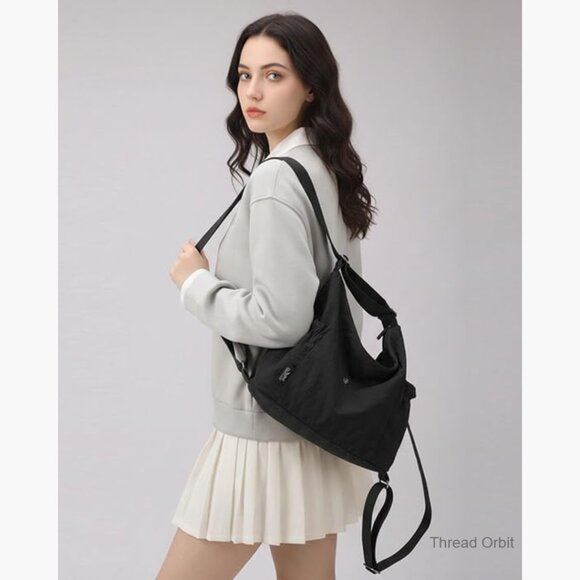 Convertible Nylon Tote Backpack Crossbody Purse Large Capacity Lightweight main image 5